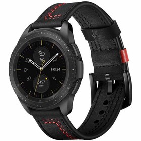 Resim Gear S2 (20mm) Uyumlu KRD-19 Deri Zore Kordon-Siyah 
