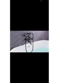 Resim İsaoğlu Yapı Siyah Duş Seti Siyah Vintage Duş Sistemi Klasik Tasarım Işlemeli Duş Seti Siyah 