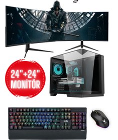 Resim İzoly Charon X i5-10400F 32 GB 512 GB M.2 SSD GTX1660S Dual Monitör 24" Dos Masaüstü Oyuncu Bilgisayarı 