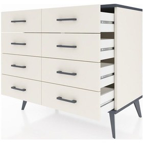 Resim Hyperion Şifonyer 8 Çekmeceli 88x44x80 Aytaşı-antrasit/aytaşı Antrasit/aytaşı 
