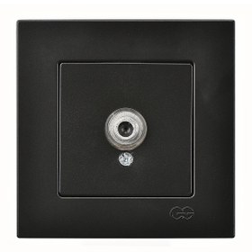 Resim Günsan Elektrik Günsan Eqona Metalik Siyah Tekli Uydu Prizi F Konnektörlü (Geçişli-Sonlu) 