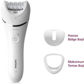 Resim Philips BRE700/05 Epilatör (Yüz+Koltuk altı+Bikini Bölgesi+Bacak)Islak-Kuru,Işıklı,Kablosuz 