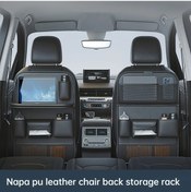 Resim Dashanshop Siyah 1 Adet Çok Amaçlı Yapay Deri Araç Kolçak Düzenleyici Katlanır Masa 