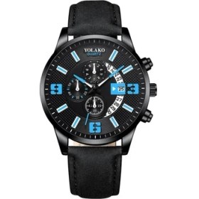 Resim Hanyang Gösterildiği Gibi 3 Reloj Hombre Erkek Moda Iş Saatleri Erkekler Iş Rahat Paslanmaz Çelik Kuvars Izle Adam Takvim Saat Relogio Masculino (Yurt Dışından) 