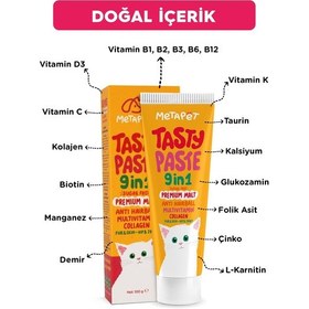 Resim Metapet Kediler İçin 9in1 Multivitamini Macunu Tüy Eklem Glukozamin 100 G 