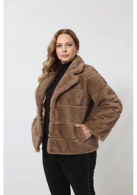 Resim Moda Berray 3260 Vizon Suni Kürk Kısa Kaban Vizon 