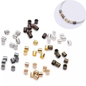 Resim 500 adet Bakır Tüp Sıkma Uç Boncuklar - DIY Kolye & Bilezikler için Temel Takı Yapım Malzemeleri, El Yapımı Spacer Boncuk Seti, DIY el işleri, Takı Desenleri 