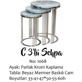 Resim Brc Zigon C Model Krom Kaplama Renk Kırılmaz Temper Beyaz Mermer 