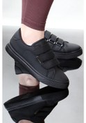 Resim Kinetix Cırt Cırtlı Cilt Comfort Sneaker Kadın Spor Ayakkabı 667800001187 01 Siyah 