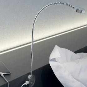 Resim Dizaynaks Dizayn Yatak Başı USB Şarjlı Okuma Lambası Esnek Bükülebilir Krom 