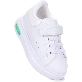 Resim Kiko Kids Tinsa Günlük Cırtlı Işıklı Kız Bebek Spor Ayakkabı Beyaz - Beyaz Beyaz - Beyaz 