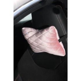 Resim Pudra Kapitone Gümüş Taş Şeritli Boyun Yastığı 