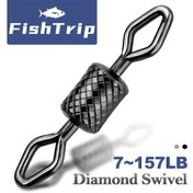 Resim FishTrip 50adet Olta Makarası Döner Makaraları Olta Hattı Bağlantısı Bilyalı Rulmanlı Makaralar Katı Halkalar Olta Aksesuarları 