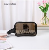 Resim Kosona Gri Küçük Seyahat Pvc Kosmetik Çantası - Su Geçirmez, Şeffaf, Geniş Kapasiteli Makyaj Ve Tuvalet Malzemeleri Depolama Çantası 