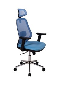 Resim Ofisbazaar Dali Fileli Yönetici Koltuğu Ergonomik Başlıklı Ofis Koltuğu Açık Mavi Mavi 