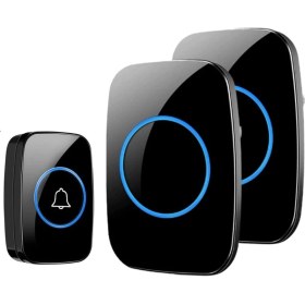Resim Daders Home Vestrago Kablosuz Kapı Zili 1 Buton 2 Alıcı LED Işıklı 60 Melodi 300 Metre Mesafe Ev Ofis Depo 