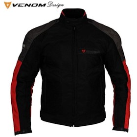 Resim VENOM CEKET DYNAMIC LADY SİYAH-KIRMIZI MOTOSİKLET CEKET 