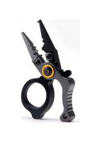 Resim Kilitli Alüminyum Mini Olta Pensi - Halka Açıcı, Misina Makası, Çok Amaçlı Balıkçılık Aleti Siyah-gris 