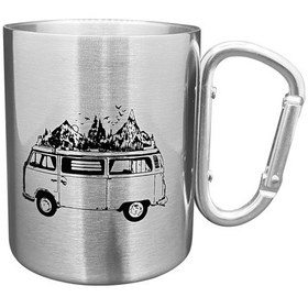 Resim Orcamp Karabina Saplı Çelik Kupa Bardak Gri Out-1850 