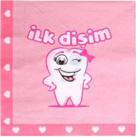 Resim Roll Up Peçete 33x33 Ilk Dişim Kız 20'li 