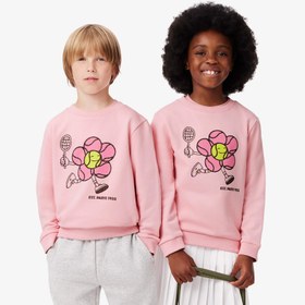 Resim Lacoste Çocuk Baskılı Pembe Sweatshirt 