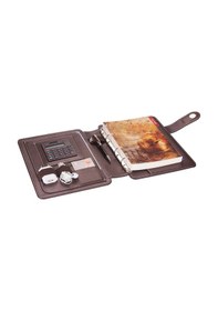 Resim Organizer Ajanda Tarihsiz Kareli 4 Halkalı 20x26 CM - Kahve Kahverengi 
