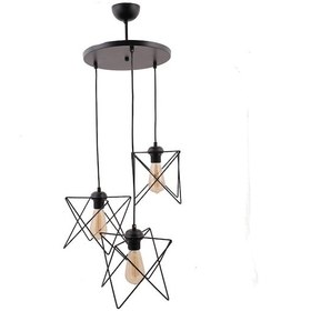 Resim Vedemo 3Lü Lüks Rustik Tel Tavan Avizesi 