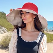 Resim 1 adet Çift Taraflı Güneş Şapkası - Geniş Kenar, Kadınlar ve Erkekler için Ayarlanabilir Uyum, Şık Plaj ve Açık Hava Fotoğrafçılığı Şapkası, Mükemmel Anneler Günü/Babalar Günü Hediyesi, Giyim, Çok Yönlü Moda Aksesuarı, Güvenli Uyum Tasarımı 