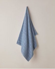 Resim English Home Chequer Pamuk Banyo Havlusu 80x150 Cm Mavi Mavi 