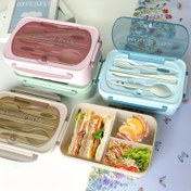 Resim 6 Parça FoBianJie Bento Yemek Kutusu Seti - Mikrodalga Güvenli, Pembe, Açık Mavi ve Bej Renklerde Plastik Gıda Kapları - Kaşık, Çatal, Çubuk, Bıçak Dahil - Öğrenciler & Ofis Çalışanları İçin İdeal, Seyahat Eşyaları, Okula Dönüş İçin Şeffaf Kapaklı Dayanıklı Yemek Kabı Seti 
