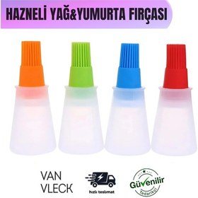 Resim Hazneli Silikon Yumurta Ve Yağ Fırçası Dayanıklı, Sızdırmaz, Pratik Mutfak Fırçası 