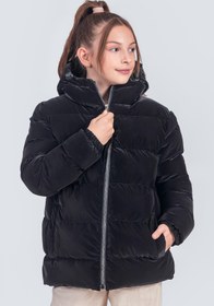 Resim Zaziko Kids Kız Çocuk Kapüşonlu Nova Kumaş Kışlık Mont KM1010 