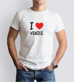 Resim Bk Gift I Love Venice Tasarımlı Erkek Yuvarlak Yaka Tişört-1 