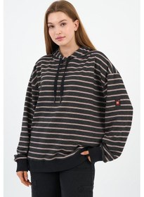 Resim Alexander Gardi Çizgili Kapüşonlu Sweatshirt Unx-00242-wn Kahverengi 
