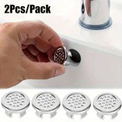 Resim 2 Adet/Paket Plastik Banyo Mutfak Lavabo Taşma Halkası, Taşma Kapağı Yerleştirme Yedek Parçası, Krom Delik Yuvarlak Tahliye Kapak, Lavabo Aksesuarı 