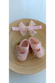 Resim Modomood BilgeTrend Fistolu Bebek Patik Ve Bandana Seti Fisto Desenli Ayakkabı Bandana Set B888 