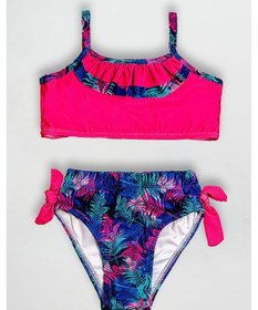 Resim Beniizle Desenli Kız Çocuk Bikini Takım Çiçek 