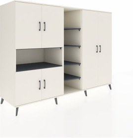 Resim Kronos Dolap 13 Raflı 6 Kapaklı 220x59x163 Aytaşı-aytaşı/antrasit Aytası/antrasıt - Aytası 