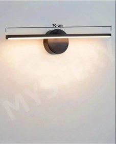 Resim Siyah Banyo Duvar Ayna Tablo Koridor Cafe Hotel Aydınlatması Led Flüt Aplik Günışığı 70 Cm Pilli Siyah 
