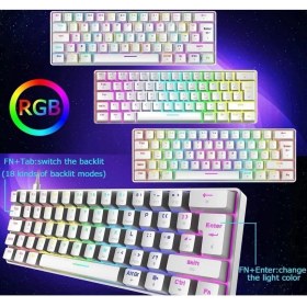 Resim Masling Trol Blue Swicth 62 Tuşlu Mini Oyuncu Klavye 