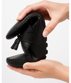 Resim Growish Gr0297 Hakiki Yumuşak Deri Saraçlı Esnek Tam Bükülebilir Püsküllü Loafer Babet Ayakkabı Siyah 