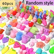 Resim 60 adet Rastgele Stil Renkli Kawaii Squishies, Yumuşak Toplu Parti Hediyeleri, Sınıf Ödülleri için Mini Yumuşak, Noel Hediye Çantası Dolguları 