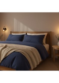 Resim Prime Sleeks Harmony %100 Pamuk Çift Kişilik Nevresim Takımı, Lacivert Lacivert 