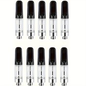 Resim 10 adet Reçine Dağıtıcı, 510 Dağıtıcı Tongs ve Yardımcı Kaynak için Gerek Yok, 1.0ml, 510 Seramik Püskürtücü Seramik Ağız Parçası ile, Siyah Seramik Çekirdek, Pilsiz, Mum veya Reçine için Uygun, Kanal Test Aracı ile Püskürtücü 