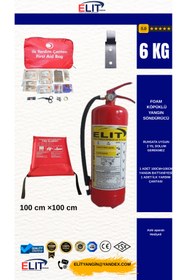 Resim ELİTyangın 6 KG FOAM KÖPÜKLÜ YANGIN SÖNDÜRME TÜPÜ + YANGIN BATTANİYESİ +İLK YARDIM ÇANTASI 