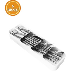 Resim Decobella 5 Bölmeli Çekmece Kaşıklık 39 X 11 Cm, Antrasit - Antrasit 