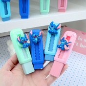 Resim Stitch temalı silgi, rastgele 1 adet, yaratıcı ve sevimli, yüksek kaliteli malzeme, itme-pull tasarım, doğum günü ve Noel hediyesi için ideal 
