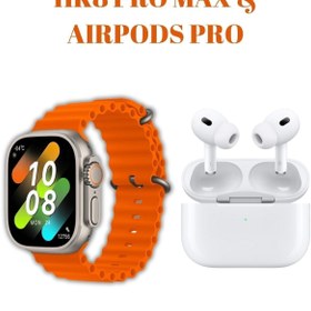 Resim GoMarkt HK8 Pro Max Uyumlu Amoled Ekranlı Akıllı Saat ve Airpods Pro Gopods Bluetooth Kulaklık 