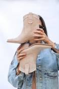 Resim ELİT SHOES Amanda Hakiki Deri Western Kadın Bot 