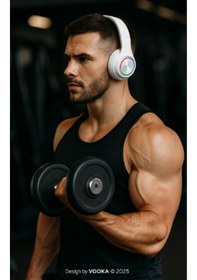 Resim Rgb Işıklı Kablosuz Bluetooth Kulak Üstü Kulaklık Müzik, Oyun, Mikrofonlu, Katlanabilir 